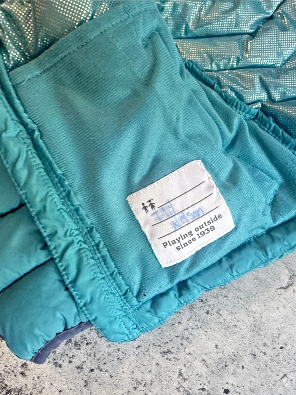 Columbia Teal and Navy Kids' Hooded Puffer Jacket
